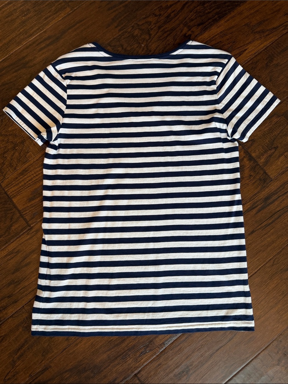 Ralph Lauren Sport Navy and White Striped V-Neck Tee - Picture 4 of 4